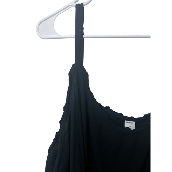 Old Navy Women’s Black Tank Top 3X Plus Cami Thin Strap Y2K Whimsigoth Ruffle - Picture 8 of 8